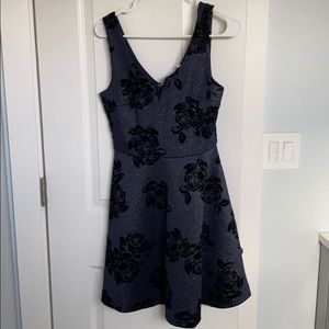 Navy blue fit and flare dress